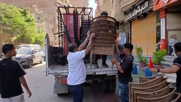 حملة مكبرة لرفع الإشغالات بشارع المنشية ورفع 98 حالة تعد في الهرم