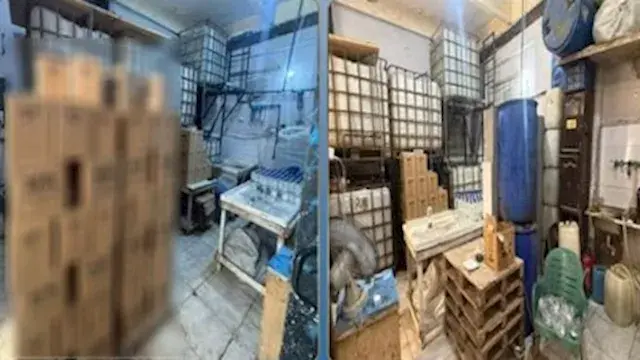 ضبط مصنع بدون ترخيص لتعبئة خل...