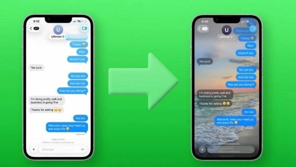 بعد تحديث iOS 27.. طريقة تغيير خلفية المحادثات في رسائل آيفون