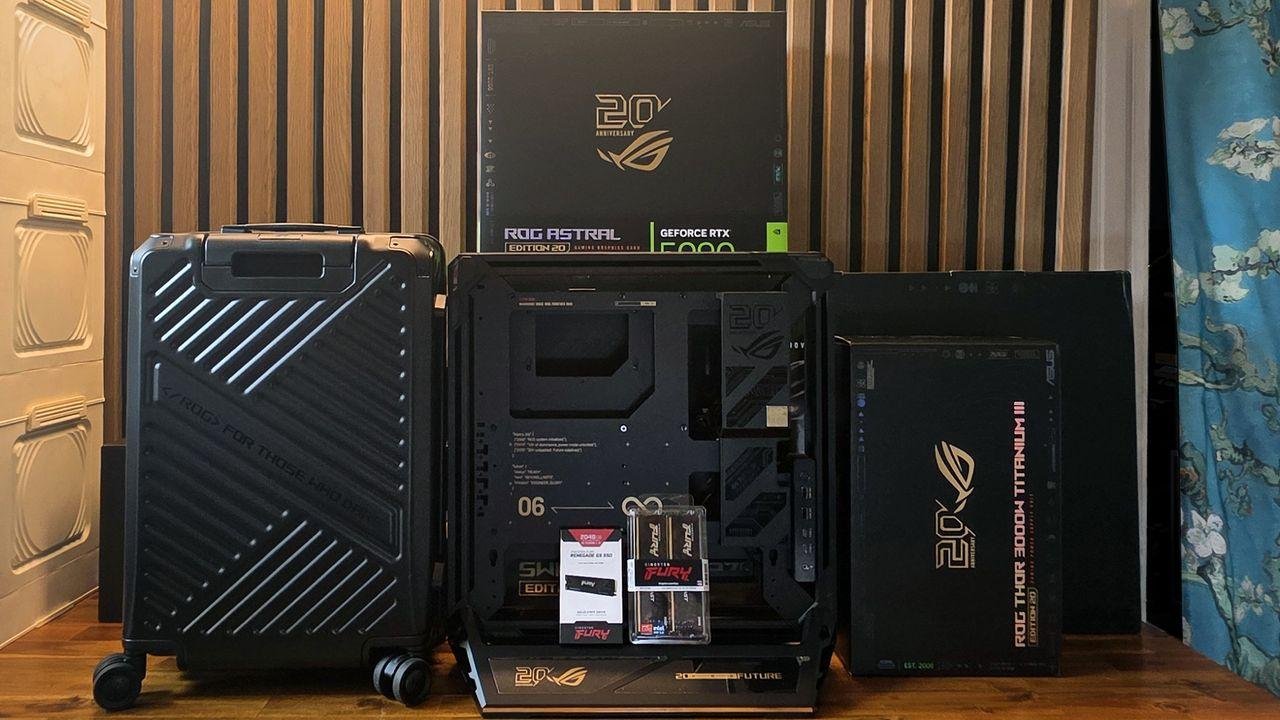 Asus' ludicrous 20th anniversary bundle is now the cheapest way to buy an RTX 5090 — Nvidia's flagship GPU stock is so limited that this $10,850 bundle with a 3000W PSU, X870E board, and ope