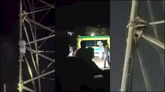 "طلع برج الاتصالات وهدد بإنهاء...