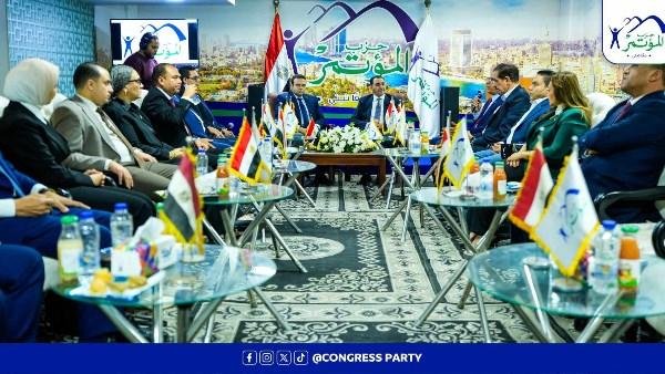 رئيس «العدل» ووفد من قيادات الحزب يهنئون السعيد غنيم برئاسة «المؤتمر»