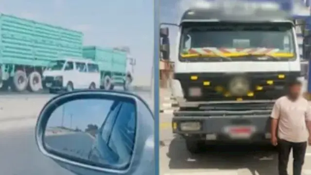 ضبط قائد سيارة نقل لاتهامه بالسير عكس الاتجاه في الفيوم