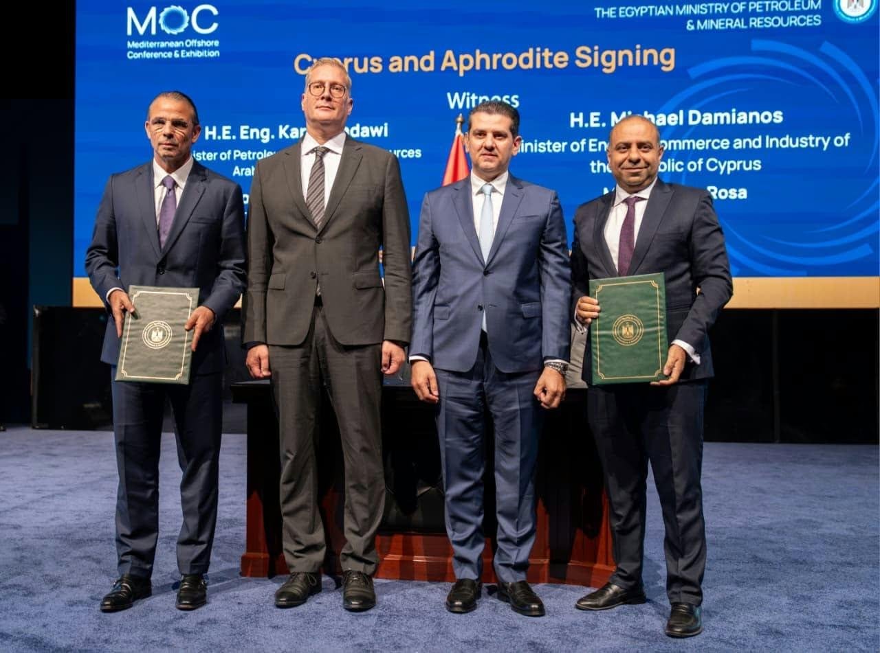 وزيرا البترول ونظيره القبرصي يشهدان توقيع اتفاقية لاستكمال الأطر المالية لمشروع ربط حقل «أفروديت» بالبنية التحتية المصرية