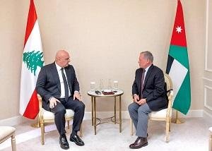 ملك الأردن يلتقي الرئيس اللبنا...