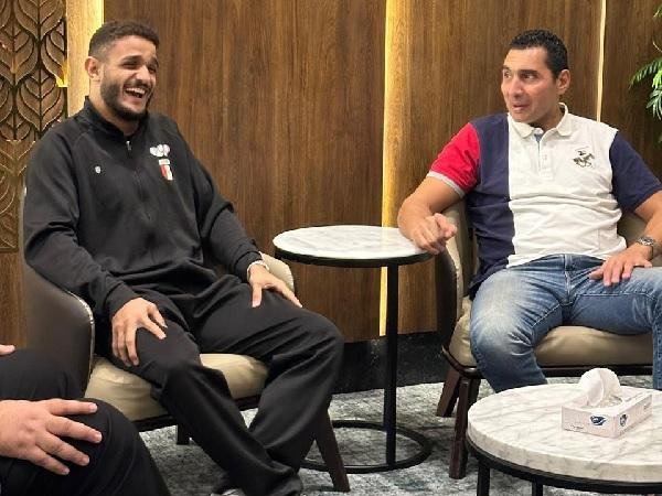 وزير الرياضة يستقبل بطل العالم مصطفى حسين عقب تتويجه بذهبية المصارعة