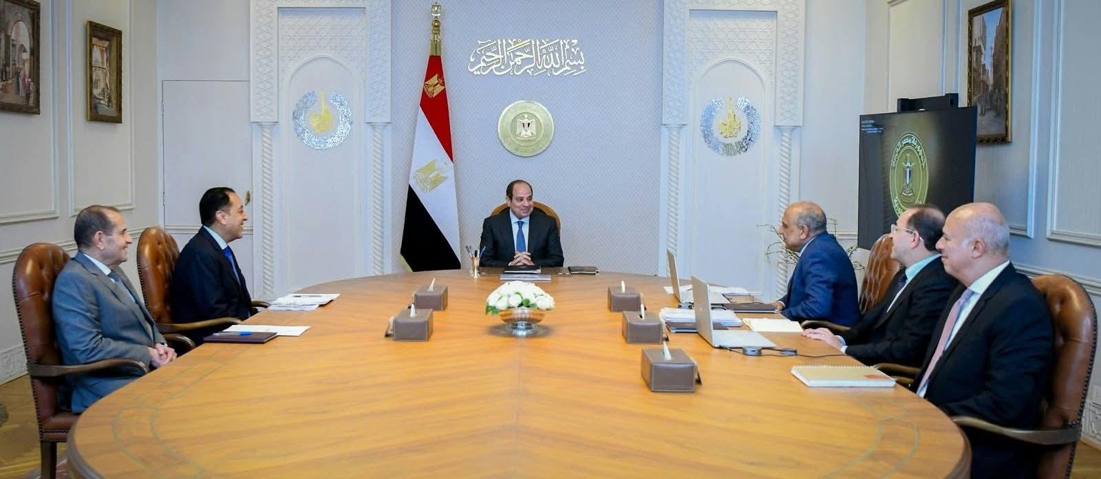 السيسي يوجه بتسريع التحول للطاقة المتجددة وتعزيز توطين صناعات الرمال السوداء وخفض الدين العام
