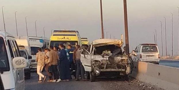 إصابة 8 أشخاص في انقلاب ميكروباص على الدائري الإقليمي بالصف