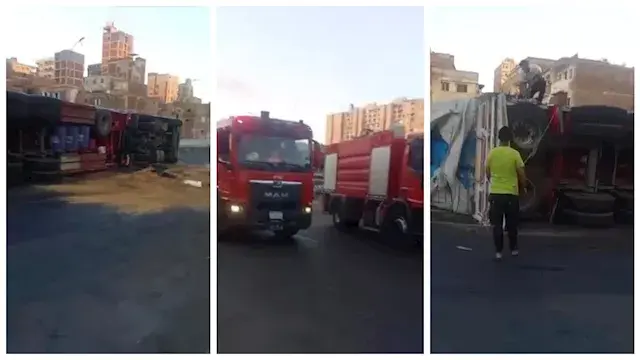 "حمولة قطن على الأسفلت".. انقل...