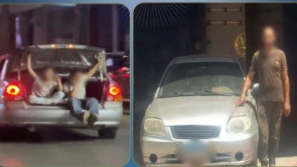 طفلان في الصندوق | ضبط قائد سيارة عرَّض حياة المواطنين للخطر بالمنوفية