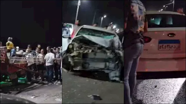 تصادم عدد من السيارات على طريق...