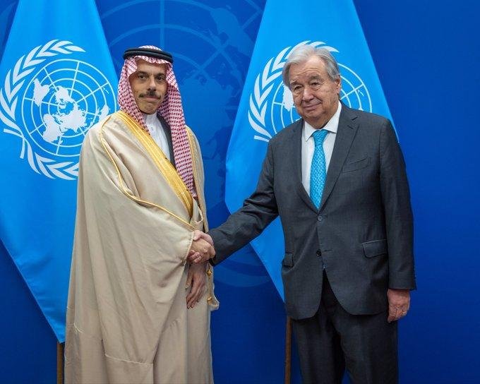 وزير الخارجية السعودى والأمين العام للأمم المتحدة يبحثان آخر المستجدات الإقليمية